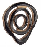 Cumpara ieftin Decoratiune de perete din lemn negru si natur Lenwood &Oslash; 50 - 55 cm x 5 cm
