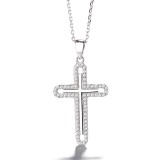 Cumpara ieftin Pandantiv argint 925, JW1302, model cruce, placat cu rodiu, DELIS