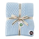Păturică pentru bebeluși Alavya Home 75x100 cm bumbac organic GOTS albastră