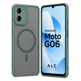 Husa pentru Motorola G06, Matte MagSafe, Protectie 360, Anti-Soc, Protectie Camera, Verde
