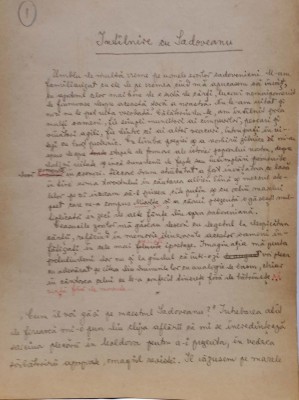 Mihail Sadoveanu - manuscris original de Petru Stoica foto