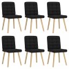 Gossi scaune de sufragerie 6 buc. negru material textil