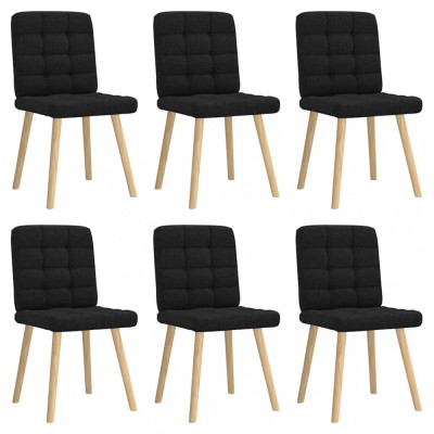 Gossi scaune de sufragerie 6 buc. negru material textil foto