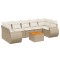 Set canapele de gradina, 8 piese, cu perne, bej, poliratan