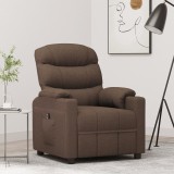 vidaXL Fotoliu rabatabil electric, maro, material textil