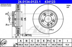 Disc frana PORSCHE CAYENNE (9PA, 955) (2002 - 2010) ATE 24.0134-0123.1 foto