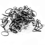 Set Elastice Păr, 100 Bucăți, Culori Negru și Transparent, Oem