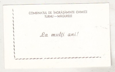 bnk cp Felicitare 30 Decembrie si Anul Nou 1978 Combinatul de Ingrasaminte Chimice Turnu Magurele foto