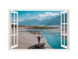 Autocolant decorativ, Fereastra, Multicolor, 83 cm, 574STC, natura si peisaje, Oem
