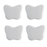 Cumpara ieftin Set 4 butoni mobilier ceramica alba Fluturasi 4x3 cm