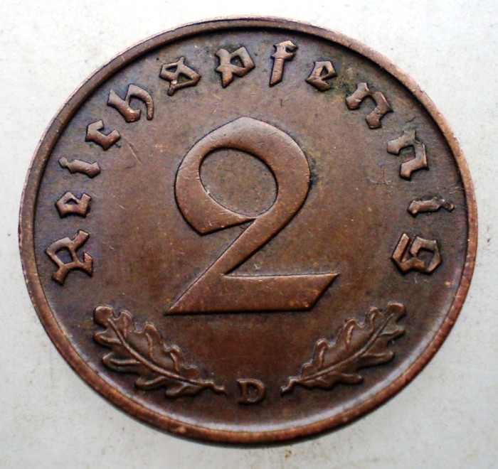 2.798 GERMANIA 2 REICHSPFENNIG 1936 D RARA