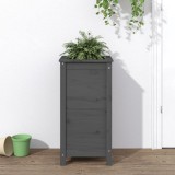 Cumpara ieftin Jardinieră de grădină, gri, 40x40x78 cm, lemn masiv pin