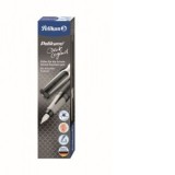 Stilou Pelikano Dark Legend, penita L, cu grip pentru stangaci, cutie carton