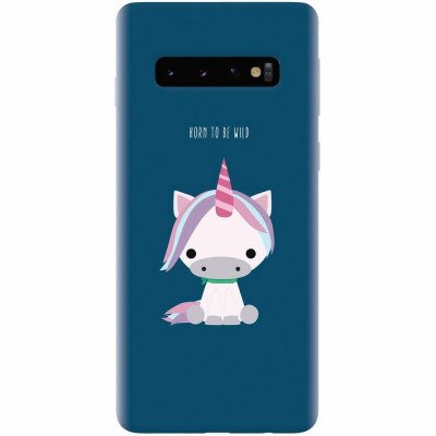Husa silicon pentru Samsung Galaxy S10, Horn To Be Wild Cute Unicorn foto