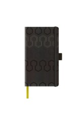 Agenda nedatata A5 Castelli, coperta rigida negru/auriu, elastic negru, dictando ivory