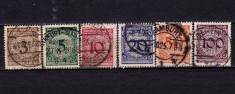 ✅ (S42) Germania Reich 1923 &quot;Cifra- stabilizare Rentenmark &quot; serie completa Michel 338/343, stampilate