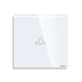 Cumpara ieftin Panou buton sonerie touch mini din sticla alba pentru rame Luxion