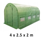 Sera Gradina Tunel ProCart 4x2.5x2m, Folie UV4 Impermeabila 140g/mp, Cadru Metalic, 8 Ferestre, Verde