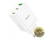 Incarcator Retea HOCO N33 35W 3A 1 x USB-A - 2 x USB-C Alb