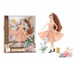 Papusa Emily Fashion cu rochita eleganta si figurina ursulet