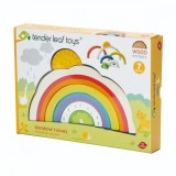 Tunelul curcubeu din lemn, Tender Leaf Toys, 7 piese