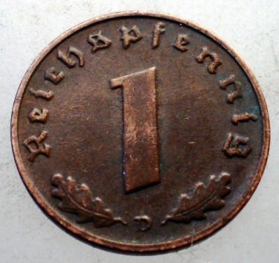 2.564 GERMANIA WWII 1 REICHSPFENNIG 1939 D foto