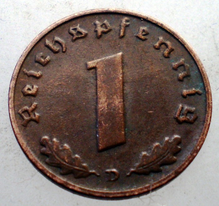 2.564 GERMANIA WWII 1 REICHSPFENNIG 1939 D