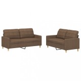 Cumpara ieftin Set de canapele cu perne, 2 piese, maro, textil