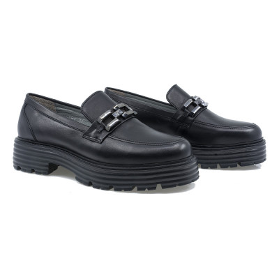 Pantofi Dama, Caspian, Cas-44192, Casual, Piele Naturala, Negru foto