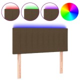 Cumpara ieftin Tablie de pat cu LED, maro inchis, 90x5x78/88 cm, textil