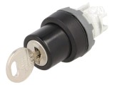 Comutator rotativ cu cheie 22mm 2 poziții negru