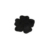 Aplicatie termoadeziva brodata Crisalida, 35 mm, floare Neagra