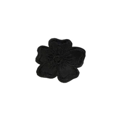 Aplicatie termoadeziva brodata Crisalida, 35 mm, floare Neagra foto