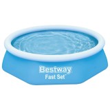 P&acirc;nză protecție sol piscine Bestway Flowclear 274x274cm, Albastru, compatibilă piscine Fast Set/Steel Pro 2.44m
