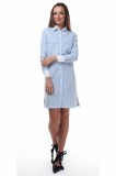 Rochie Camasa Dungi Bleu T&#039;esha Bumbac Alba Fabricata in Romania Rochie de Zi