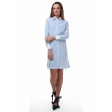 Rochie camasa alba cu dungi fine bleu