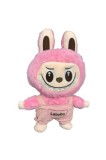 Cumpara ieftin Jucărie de pluș LaBubu, moale și pufoasă, cu salopetă, roz, 35 cm