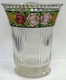 VAZA DIN CRISTAL CU ORNAMENT FLORAL , ANII '20