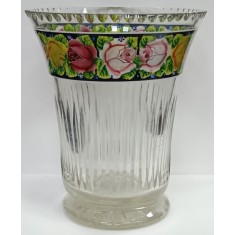 VAZA DIN CRISTAL CU ORNAMENT FLORAL , ANII '20
