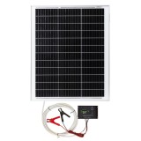 Panou Solar Monocristalin 50W cu Regulator de Incarcare 10A, Sistem Fotovoltaic 12V pentru Rulote, Cabane, Iluminat LED