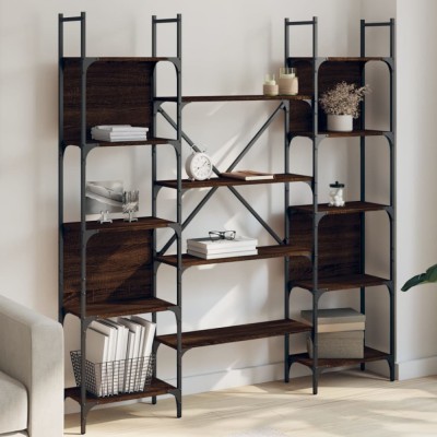 Gossi biblioteca, stejar maro, 155,5x24x166,5 cm, lemn prelucrat foto