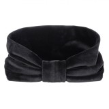 Bentiță de Păr Damă, Lată, Catifelată, Negru, Nod, 12cm, Oem