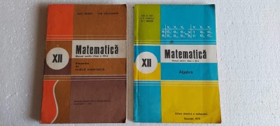 MATEMATICA CLASA A XII A ELEMENTE DE ANALIZA MATEMATICA SI ALGEBRA BOBOC NEDITA foto