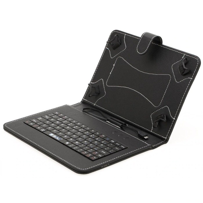 Husa piele ecologica pentru tablete 10 inch cu tastatura micro USB, culoare