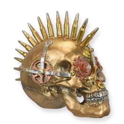 Statueta STEAMPUNK cu un craniu Mohawk SP-19 foto