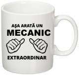 Cana alba personalizata &quot;Asa arata un mecanic extraordinar&quot;, INOVATIX&reg;. 330ml