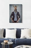 Cumpara ieftin Tablou Canvas Zebra, Multicolor, 70 x 50 cm