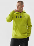 Hanorac de trening fără fermoar cu glugă pentru bărbați - verde lime, 4F Sportswear