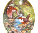 FARFURIE DECORATIVA PORTELAN REICHENBACH BRADEX EDITIE LIMITATA DESIGN URSULA BAND PASARI DE APA LA PARAU