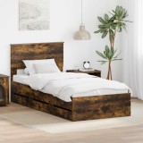 Cumpara ieftin Cadru de pat Stejar fumuriu 75 x 190 cm Lemn Ingineresc